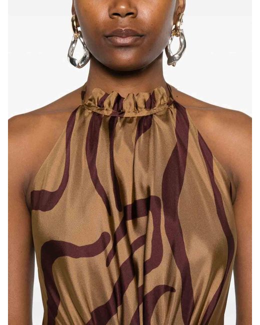 Raquel Diniz Natural Flowing Silk Maxi Dress