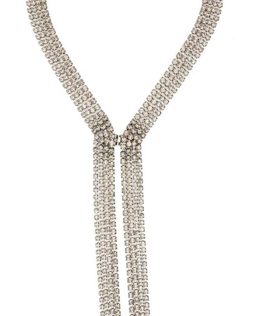 Helene Zubeldia White Crystal Palace Crystal Tie Necklace
