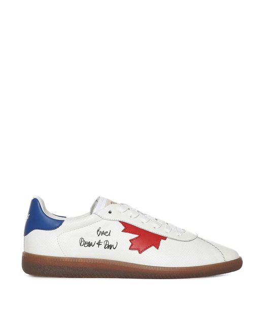 DSquared² White Rebels Leather Sneakers for men