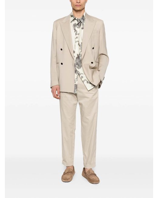 Manuel Ritz Natural Stretch Wool Double-Breasted Blazer for men