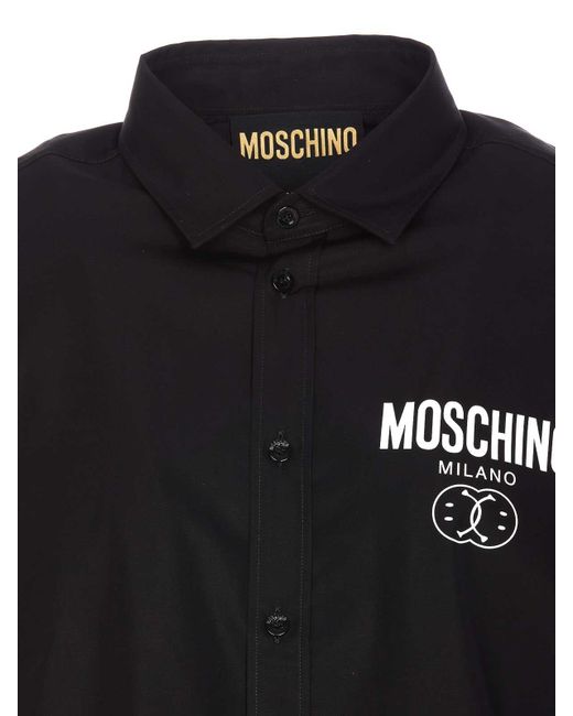 Moschino Black Double Question Logo Shirt for men