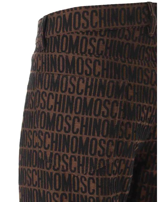 Moschino Brown Logo Pants for men