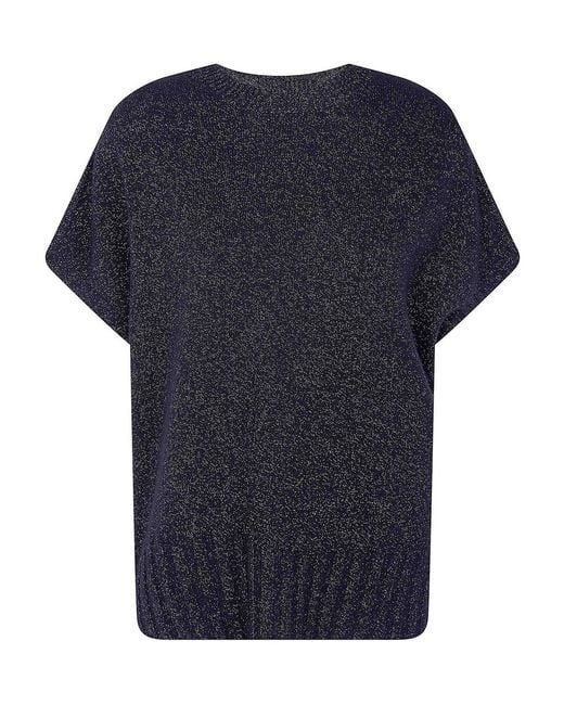 Twinset Blue Sleeveless Round Neck Sweater