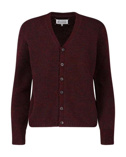 Maison Margiela Purple Wool Blend Cardigan