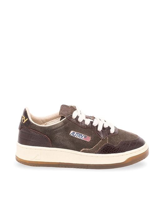 Autry Brown 'Medalist' Low Sneakers