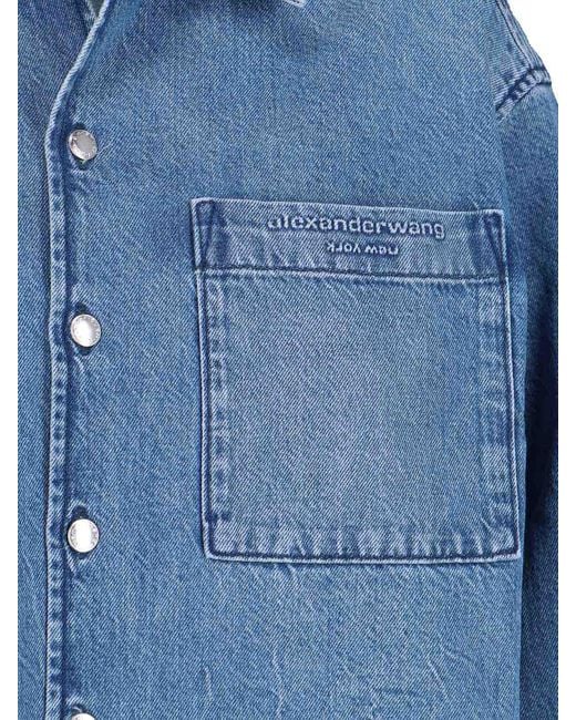 Alexander Wang Blue Crop Shirt