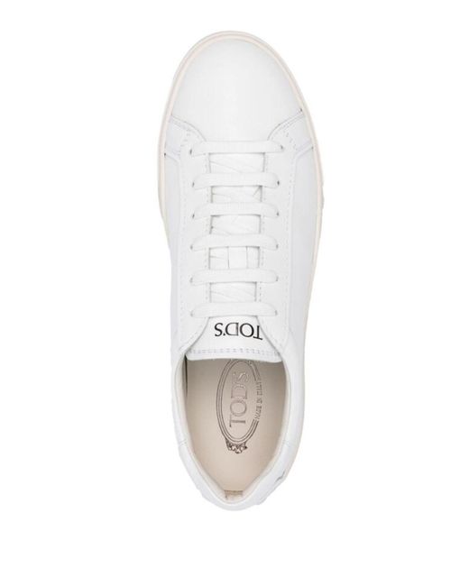 Tod's White Panelled Logo Sneakers for men