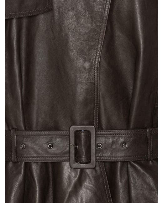 ROTATE BIRGER CHRISTENSEN Brown Leather Biker Jacket