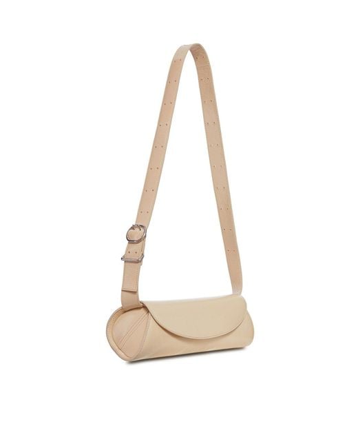 Jil Sander White Small 'Cannolo' Shoulder Bag