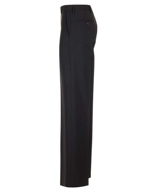 Rick Owens Black Straight Wool Trousers