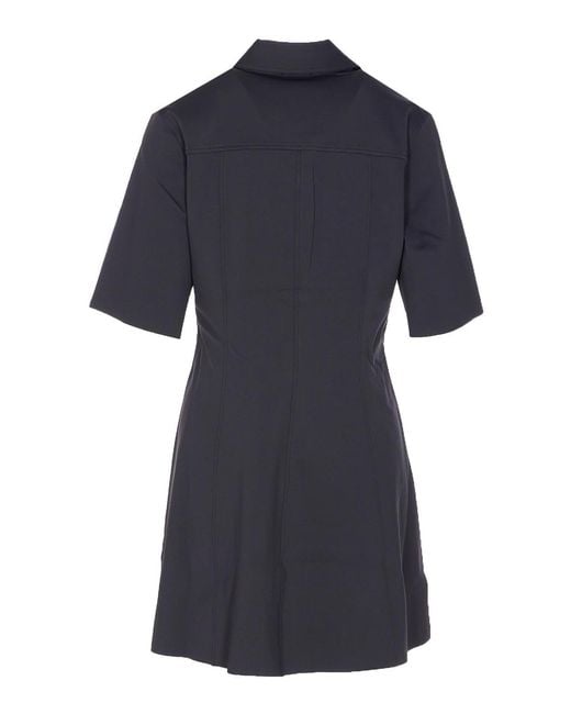 Ganni Blue Scuba Neoprene Dress