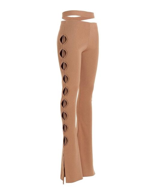 ANDREADAMO Natural Cut-Out Laces Pants