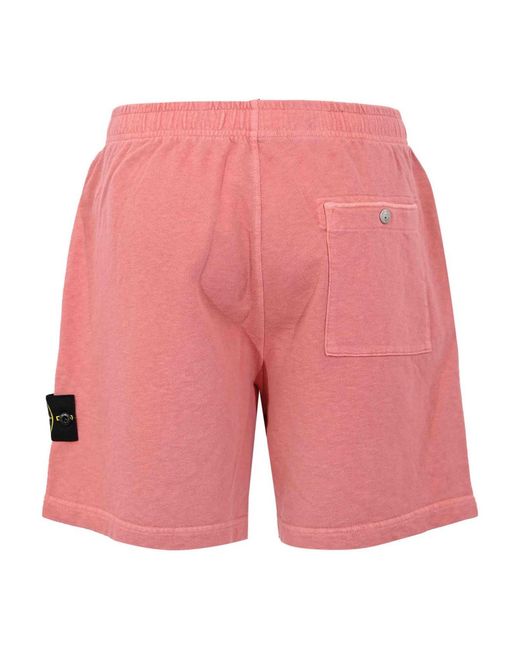 Stone Island Red Bermuda Shorts for men
