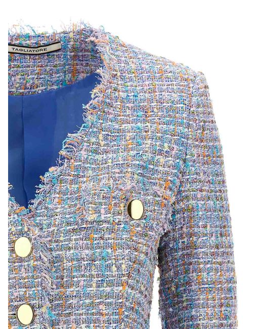 Tagliatore Blue Tweed Blazer