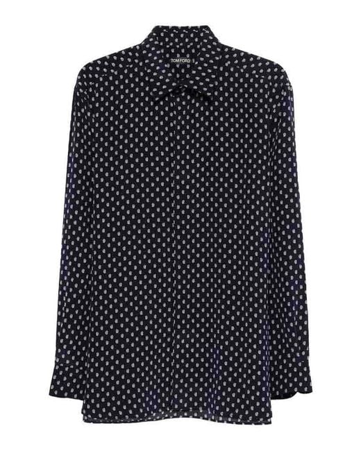 Tom Ford Blue Paisley-Pattern Shirt for men