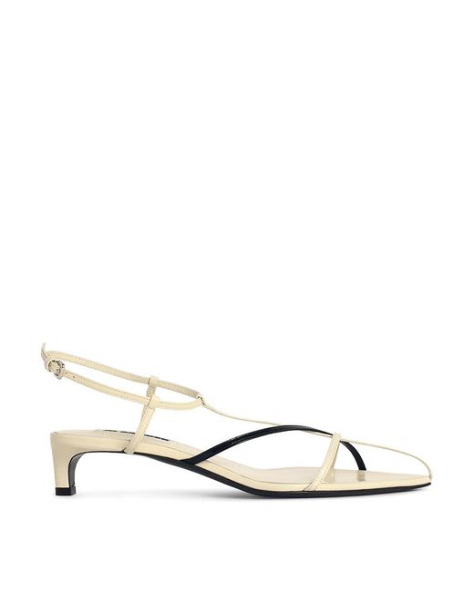 Jil Sander Natural Cage Chalk Leather Sandals