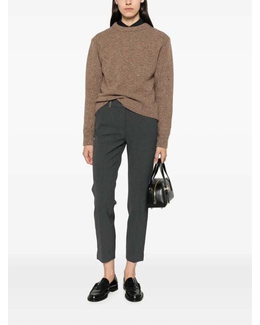 Peserico Gray Straight Leg Trousers