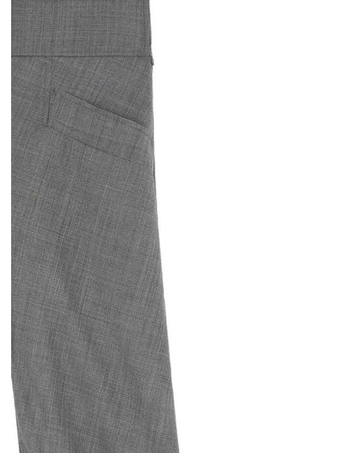 Ganni Gray Draped Trousers