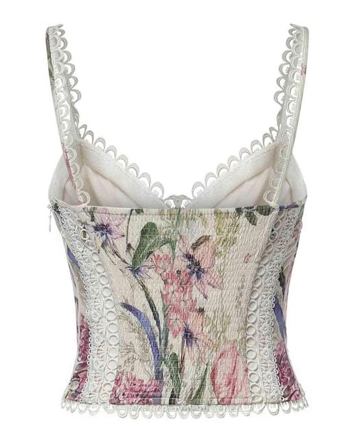 Charo Ruiz Gray Poppy Cotton Top