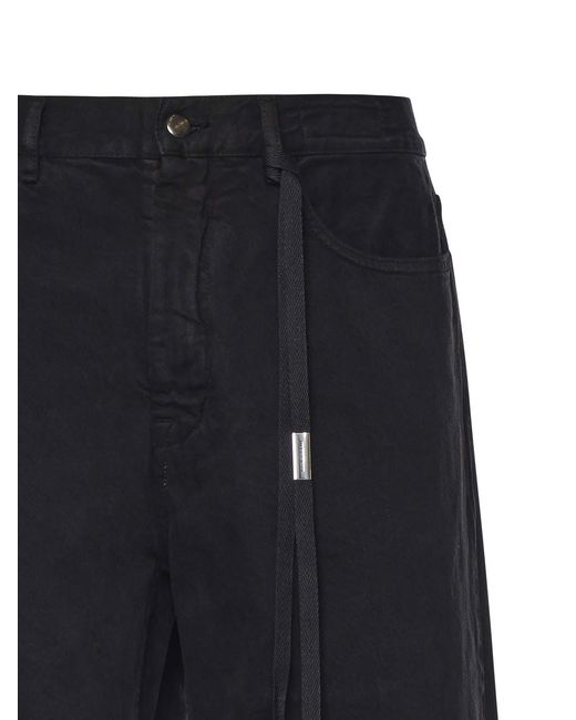 Ann Demeulemeester Blue Flared Cotton Pants for men
