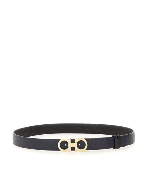 Ferragamo White Gancini Belt