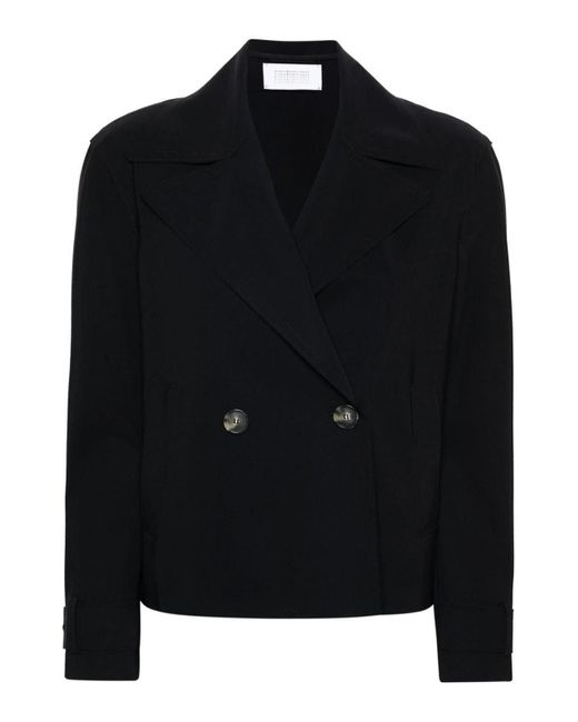 Harris Wharf London Black Double-breasted Coat