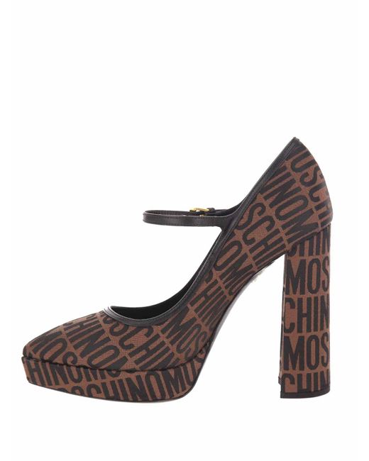 Moschino Brown Mary Jane Logo