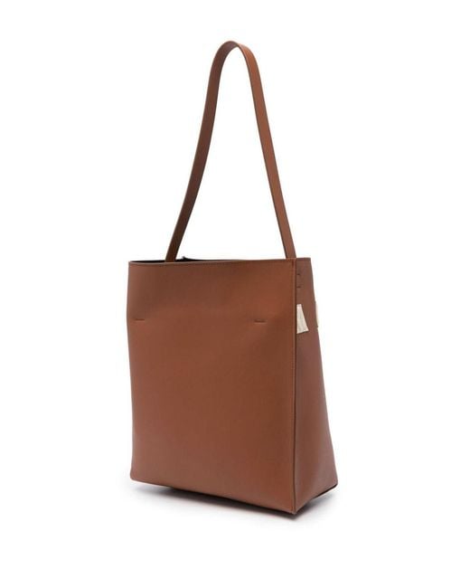 Marni Brown Museo Logo-Patch Leather Bag