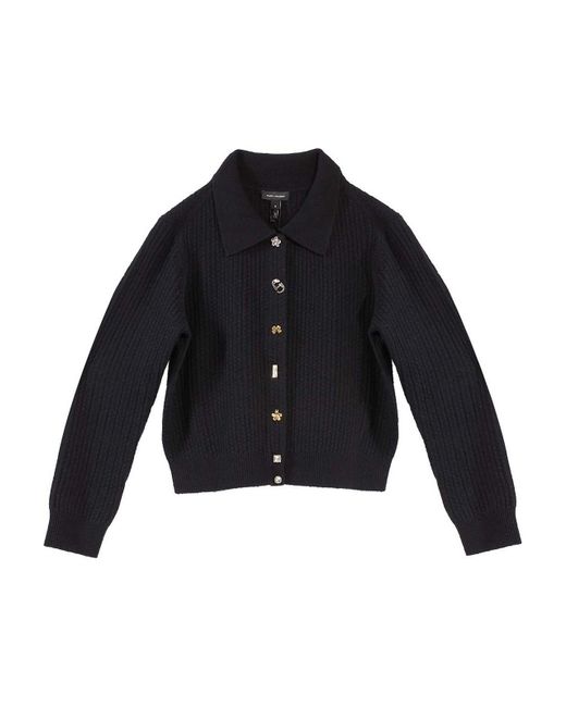 Marc Jacobs Blue Cableknit Charm Cardigan