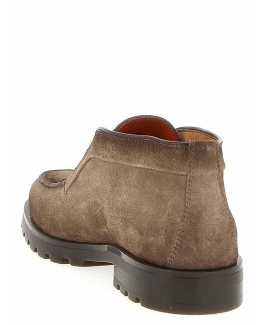 Santoni Brown Rock Ankle Boots for men
