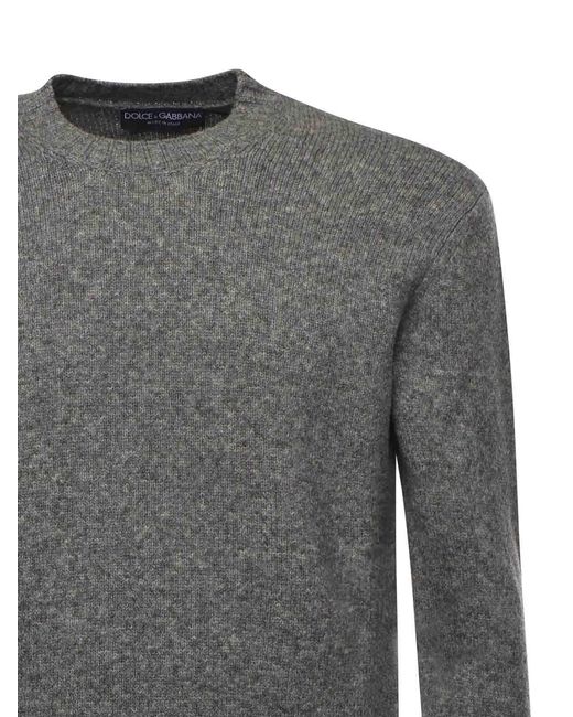 Dolce & Gabbana Gray Basic Wool Blend Sweater for men