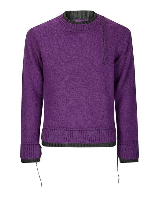 Sacai Purple Wool Knit Pullover for men