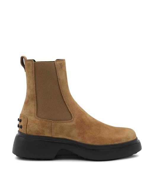 Tod's Brown Suede Platform Boots