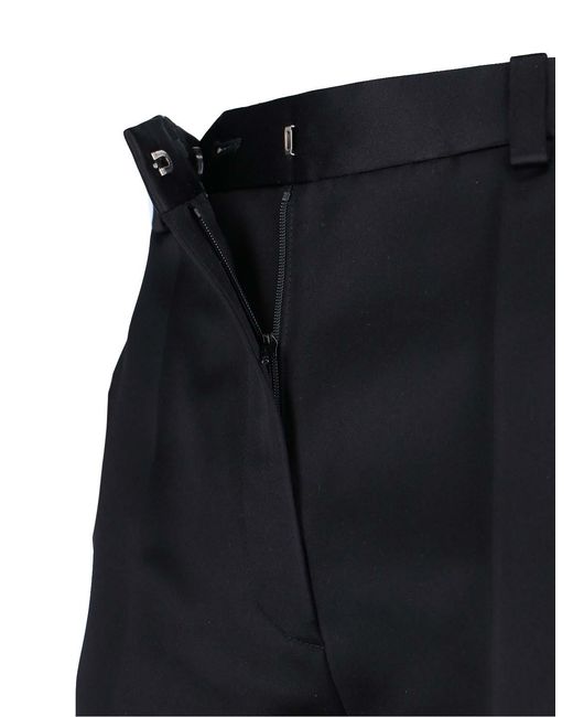 Loro Piana Black Straight Silk Trousers