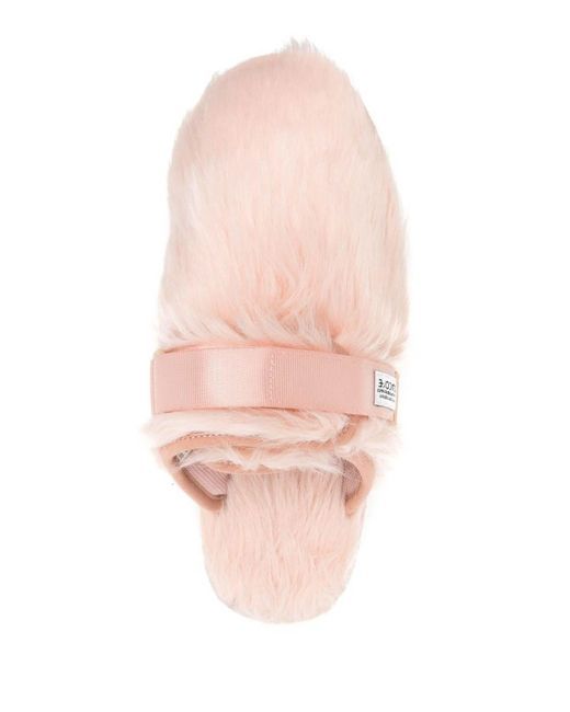 Suicoke Pink Eco Fur Slippers