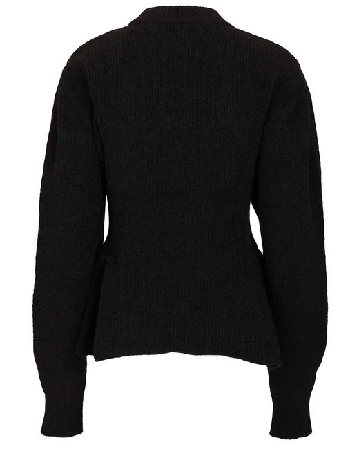 ROTATE BIRGER CHRISTENSEN Black Crew Neck Sweater