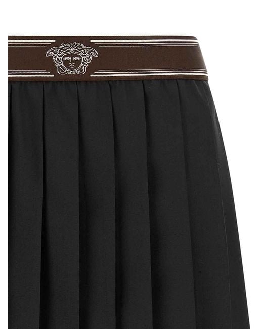 Versace Black Pleated Skirt
