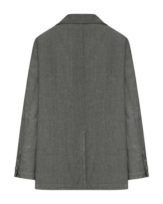 Transit Gray Single-Breasted Linen Jacket