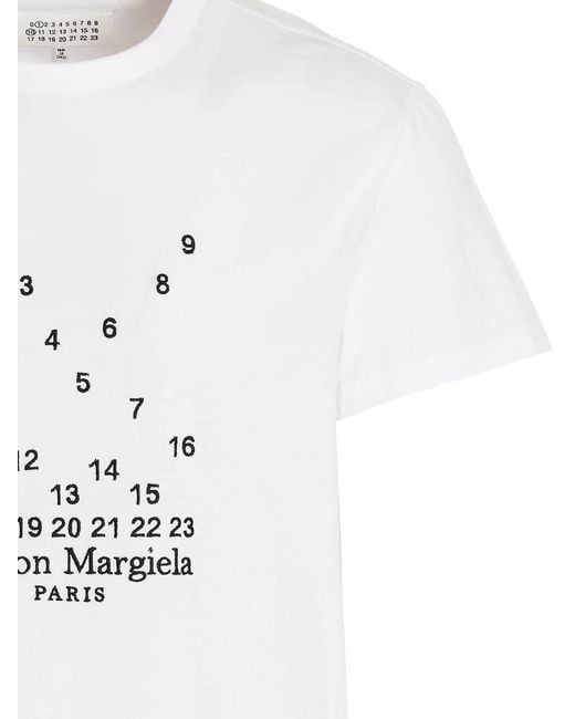 Maison Margiela White Logo Embroidery T-Shirt for men