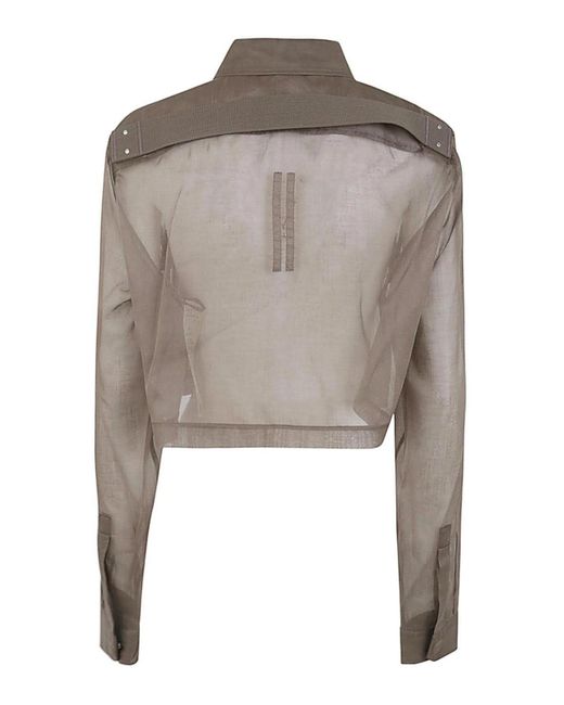 Rick Owens Gray Cropped Outershirt