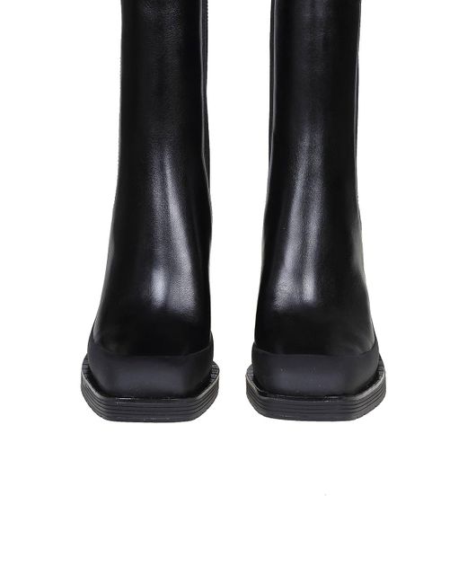 Tory Burch Black Leather Pointed Toe Ankle Boots
