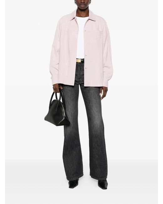 Desa Nineteenseventytwo Pink Leather Shirt Jacket