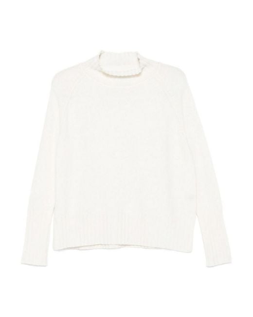 Be You White Cashmere Turtle-Neck Sweater
