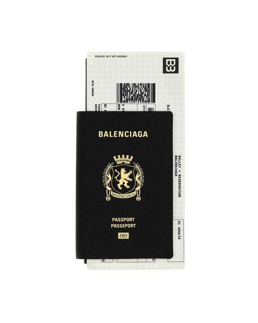 Balenciaga Black Passport Lungo 1 Biglietto Wallet for men