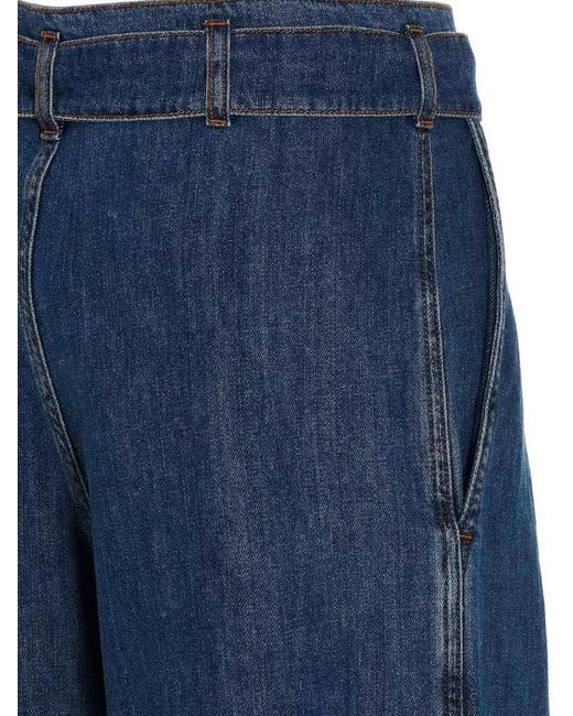 Philosophy Di Lorenzo Serafini Blue Denim Jeans With Removable Waist Belt