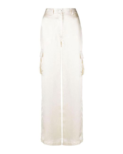 Theory White Wide-leg Trousers