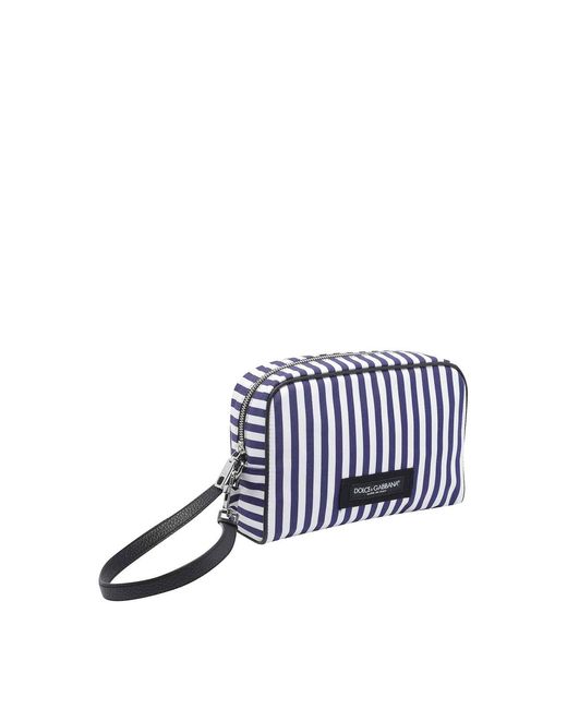 Dolce & Gabbana White Striped Handbag for men