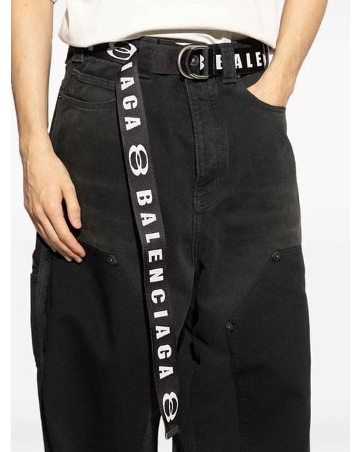 Balenciaga White D Ring Belt for men