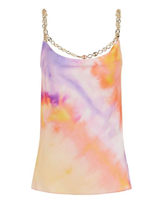 Rabanne Pink Printed Satin Top