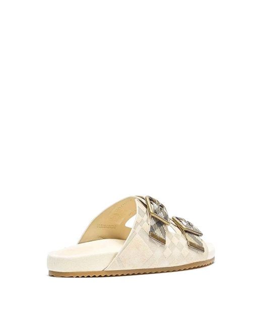 Burberry White Urchin Check Sandals